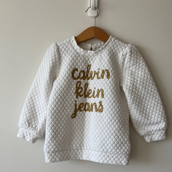 Calvin Klein Jeans Other - Calvin Klein Jeans White and Gold Textured Sweatshirt